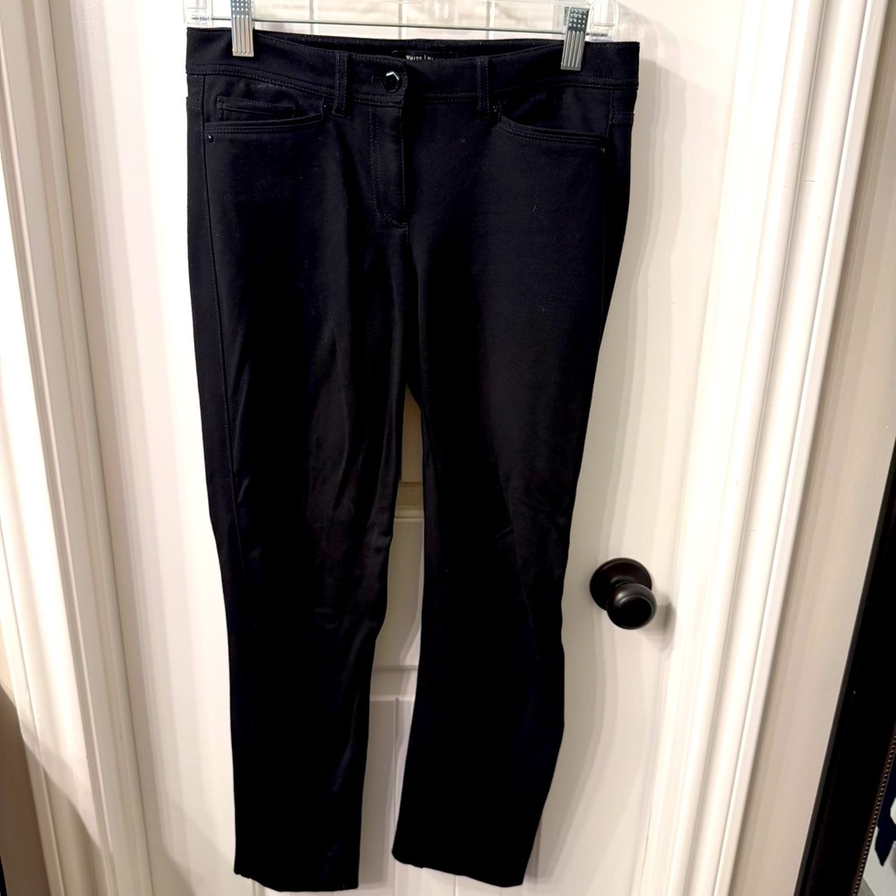 White House Black Market, Black Rayon Blend Slim Leg Pants, Size 0